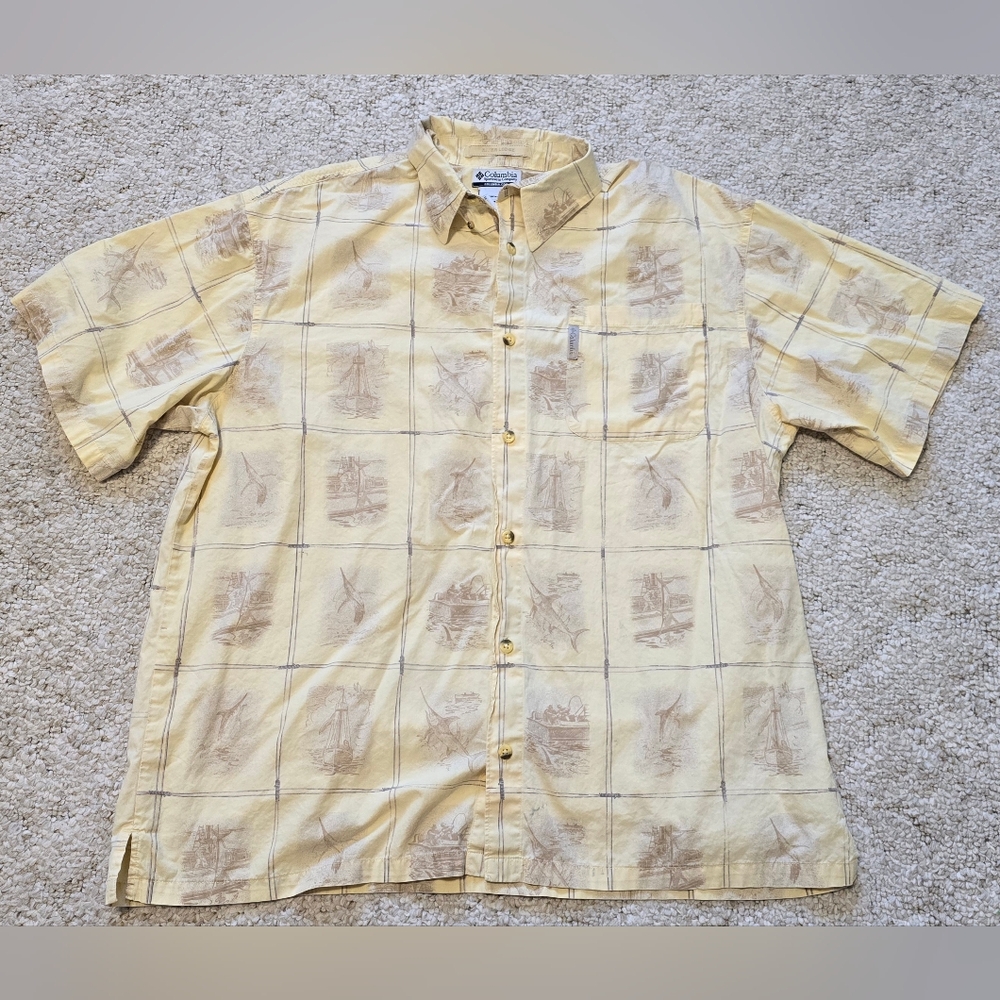 Columbia River Lodge Short Sleeve Button Down Shirt Men's Size XL